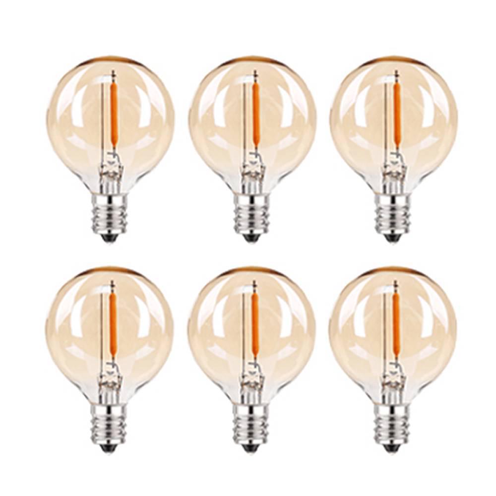 

25-Pack Waterproof Gold-Plated G40 LED String Lights, E12 Base, 2200K Warm Light for Courtyard Decoration 220V (EU Standard)