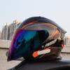 Unisex Motorcycle Helmet with Dual Lens Half Helmet Warm Three-Quarter Motorcycle Racing Style Scooter Helmet for All Seasons