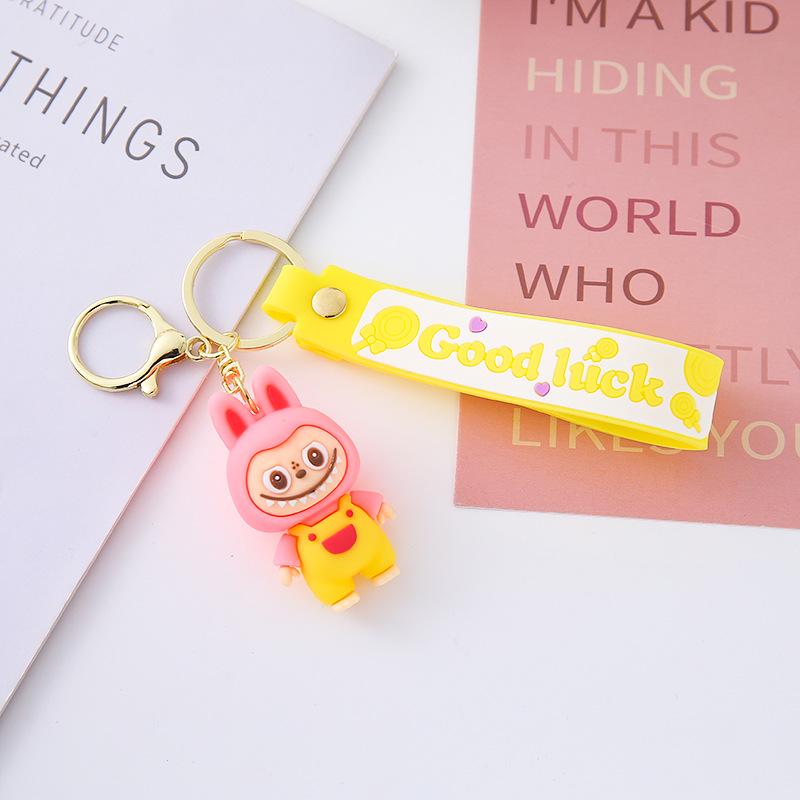 

Креативный милый кулон-брелок в виде куклы Лабубу-ягненка из мягкой резины, мультяшный брелок - подвеска для ключей от машины и сумки для пар