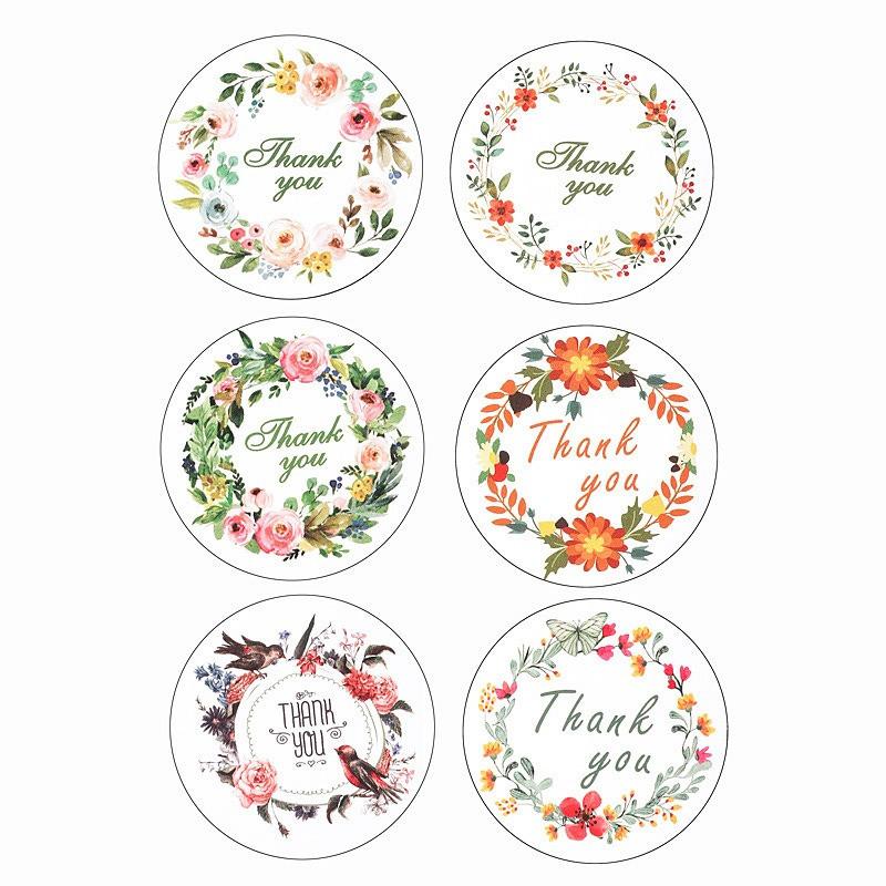 10 Sheets 21pcs 3.5cm Round Thank You Printed PVC Stickers DIY Party Gift Bag Box Decoration Baking Packaging Sealing
