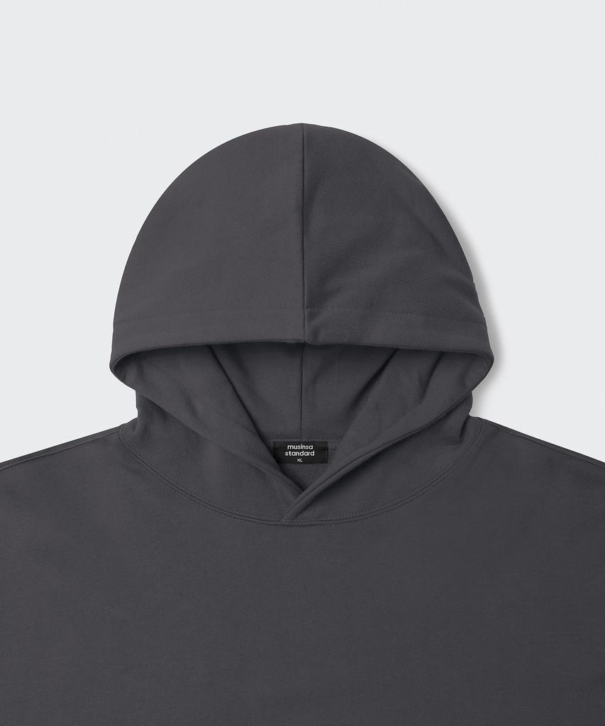 Loose Balloon Hooded Sweatshirt [Dark Gray]