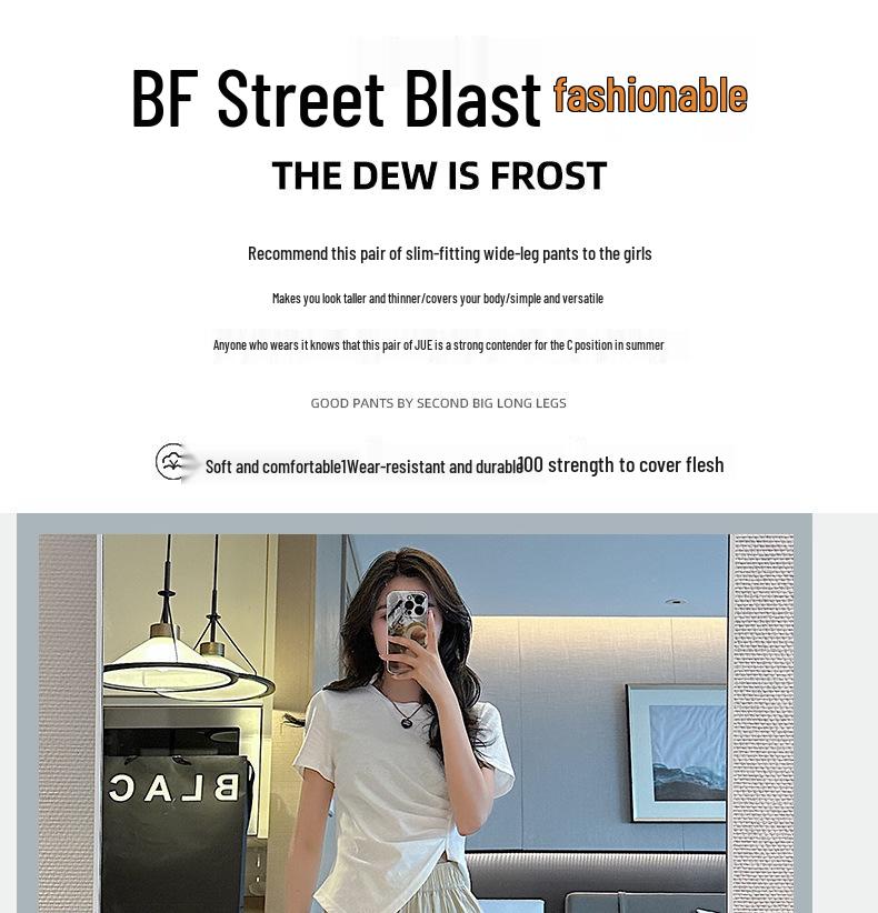 Women's High-Waist Japanese-Style Pleated Wide-Leg Pants - Lightweight, Loose Fit, Slimming, Sun Protection