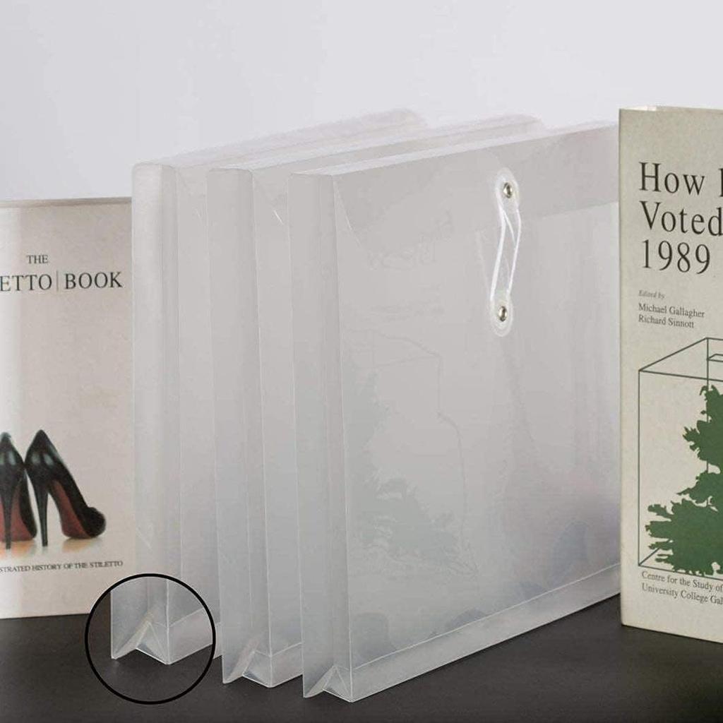 18 Packs Legal Size Plastic Filing Envelopes Clear File Folders with String Closure for Office School or Home