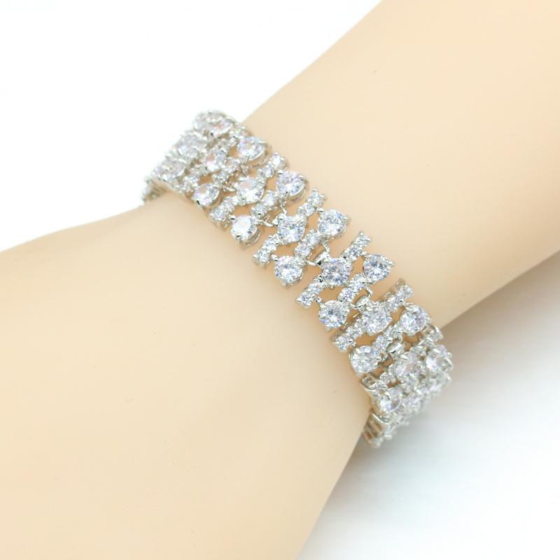 New  Color Bridal Jewelry Sets For Women White Purple Stones Necklace Pendant Bracelets Earrings Rings Gift Box