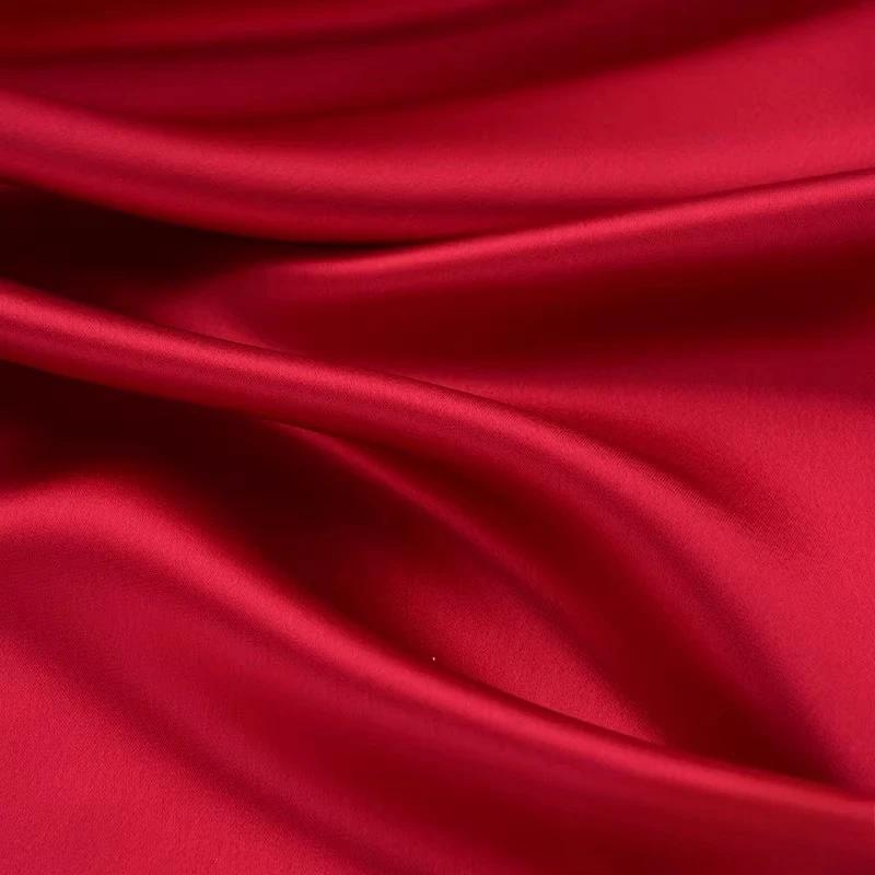 Wide 140cm Acetic Acid Satin Fabric Polyester Spandex Real Silk Fabric Lining Dress Clothing Pajamas Smooth and Silky Fabric