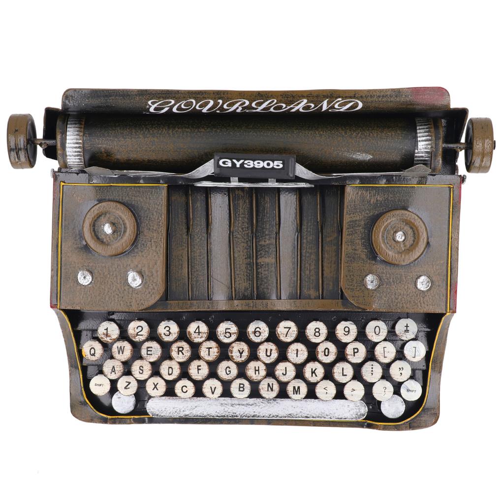 Retro Typewriter Model Reduce Stress Iron Vintage Typewriter Home Decoration Brown M