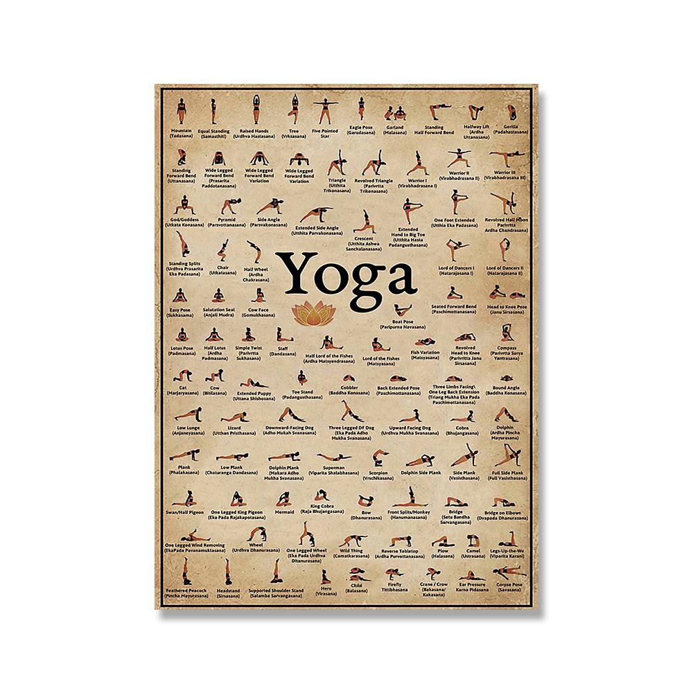 Strona główna Ćwiczenia Siłownia Joga Ashtanga Wykres Pozycja Zdrowie Plakat Sztuka Ścienna Obraz na Płótnie Joga Wydruk Salon Dekoracja Ścienna Domu