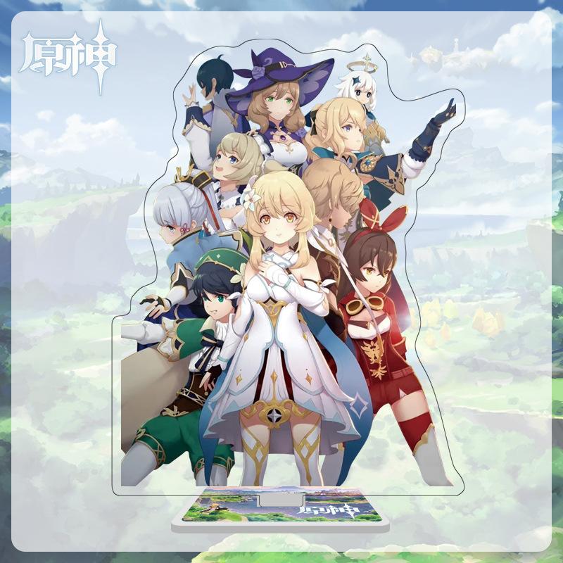 16cm Height Acrylic Large Stand-up Display Featuring Characters From Mondstadt and Liyue In Genshin