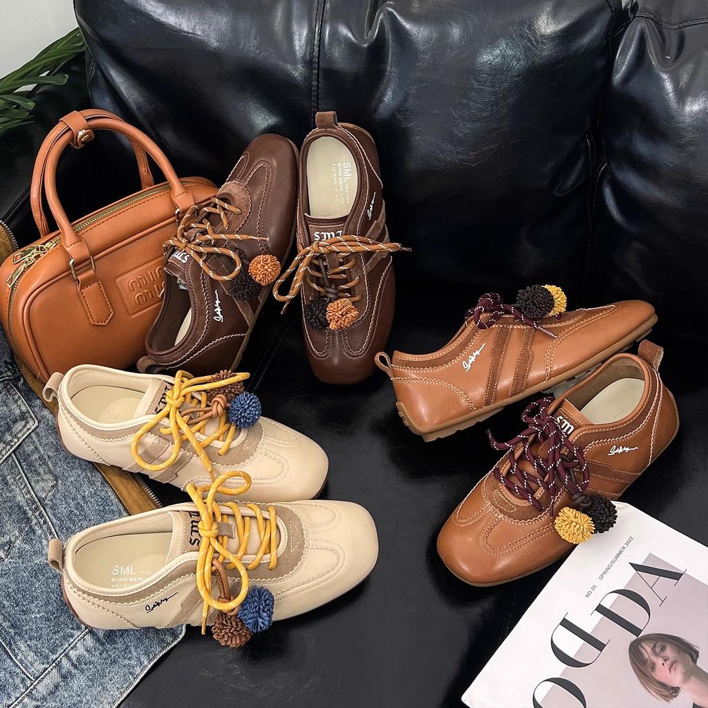 Leather Platform German Training Shoes Women's 2025 New Autumn Retro Sports and Leisure Shoes Are Not Tired of Versatile Forrest Gump Shoes