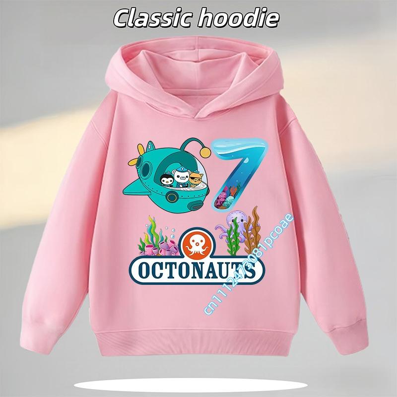 1-8 Years Old Octonauts Children's Hooded Sweatshirt Boys'Sport Shirt Girls' Casual Top Digital Print Autumn/Winter Long-Sleeved