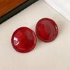 2024 Exquisite High-End Retro Silver Needle Red Heart Flower Earrings for Women