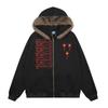 Mens Hooded Sweatshirt Jacket Star Embroidery Loose Fit Streetwear