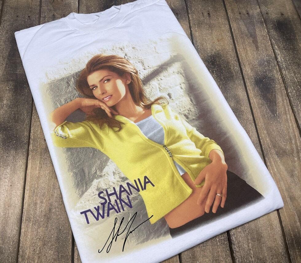 Vtg Shania Twain Country Music Star Cotton White Full Size Unisex Shirt M
