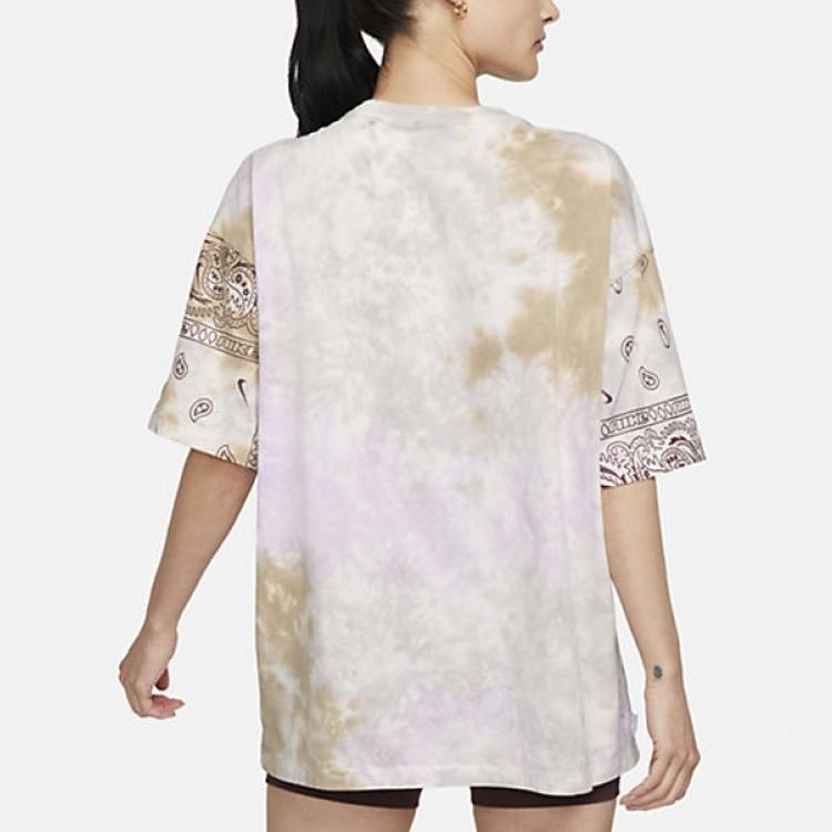 New Nike Drop Shoulder Sleeve T Shirt Women's Khaki FJ7731-030