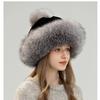 Fox hair Mongolian hat women's winter warm ear protection princess fur hat outdoor thickened whole leather Rex rabbit hair ski hat