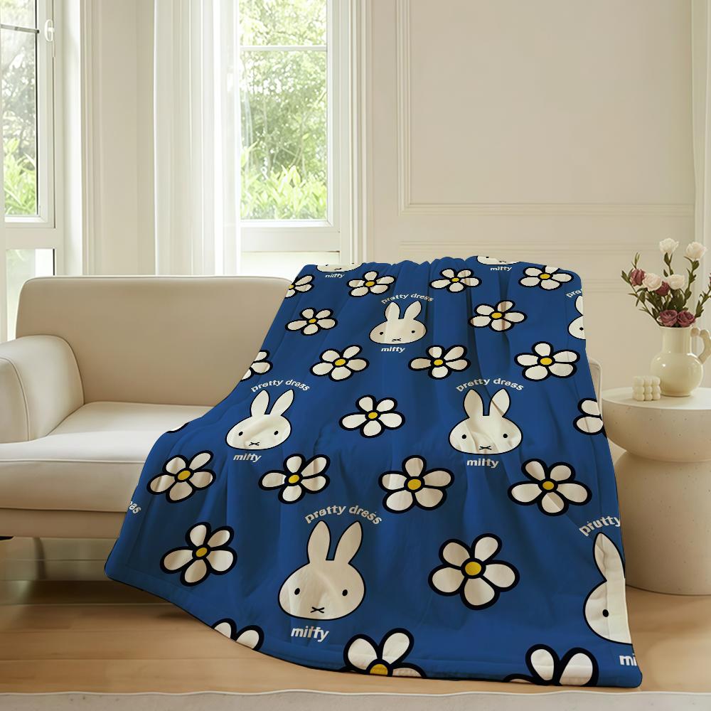 Cartoon cute M-Miffy Blanket Warm Soft Suitable For Bedroom Sofa Bed Living Room Office Travel Camping Gifts