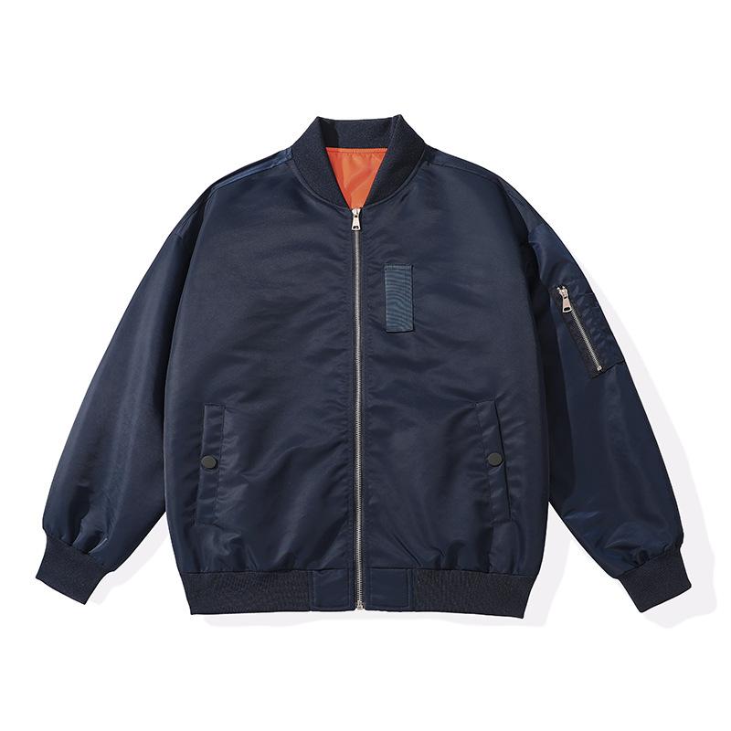 Retro Stand Collar Bomber Jacket Loose Casual Baseball Jacket Spring and Autumn