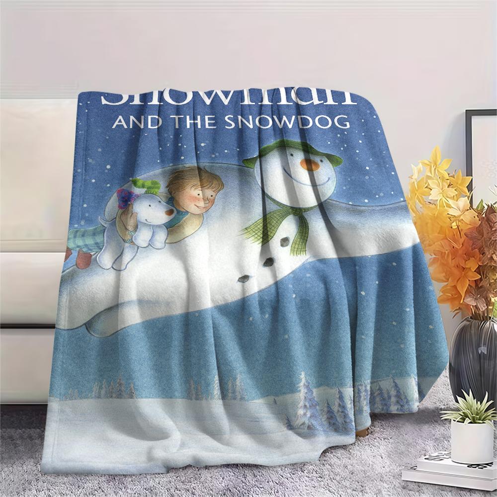 1 Stück Schneemann-Print Flanelldecke, Hohe Qualität, Bequem für alle Jahreszeiten, Heimdekoration, Wärme und Komfort, Perfekt für Weihnachtsgeschenke211