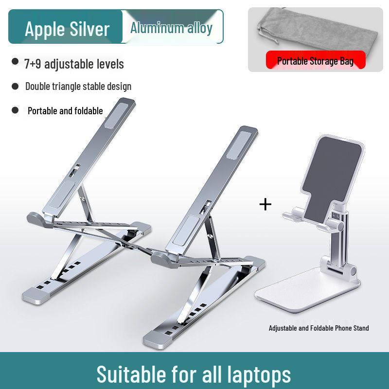 Aluminum Double Layer Laptop Stand: Portable, Liftable, Folding, and Cooling