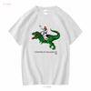 Jesus Riding Trex Dinosaur Funny Quotes Bible T Shirt Adult Retro Design Vintage Top A4845 Long or Short Sleeves Vintage Homme