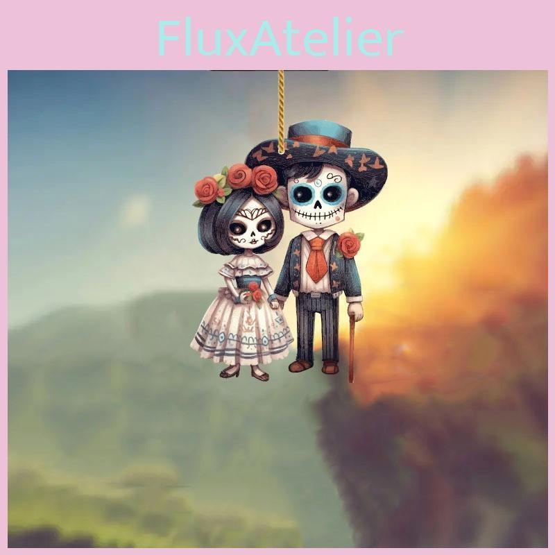 Skeleton Pendant Halloween Acrylic Car Accessory Fun Design Vehicle Interior