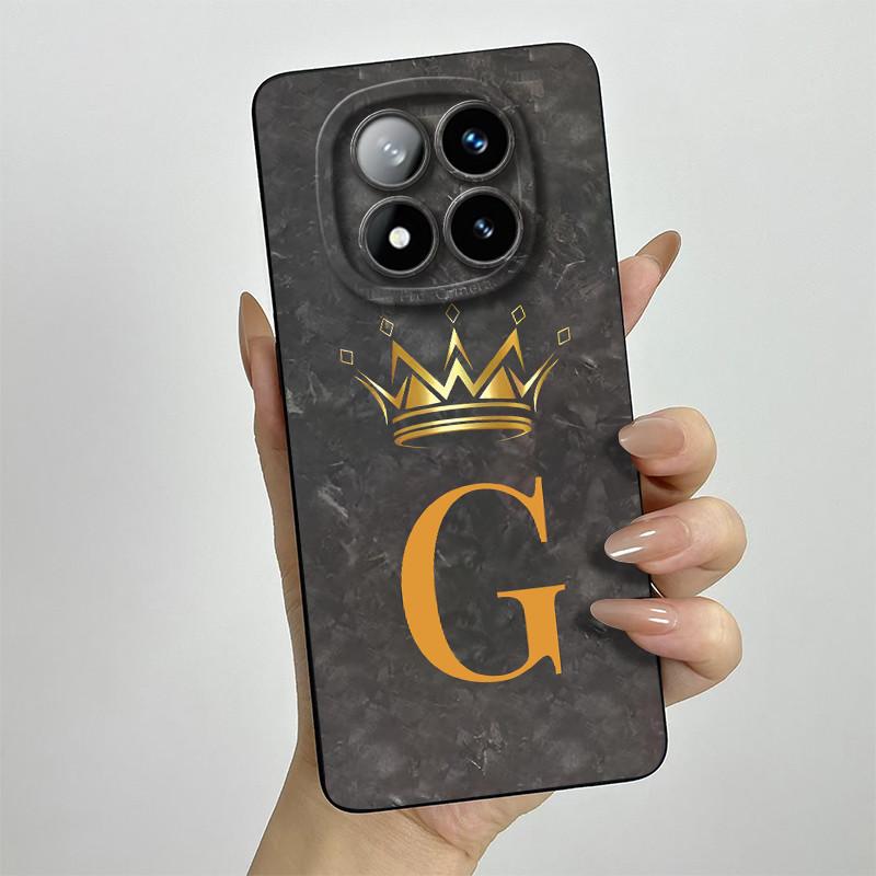 

Redmi Note14 pro 5G Case Fashion Crown Letters Shockproof Cover For Xiaomi Redmi Note 14 pro plus Note14pro Soft Silicone Case Note14 5G