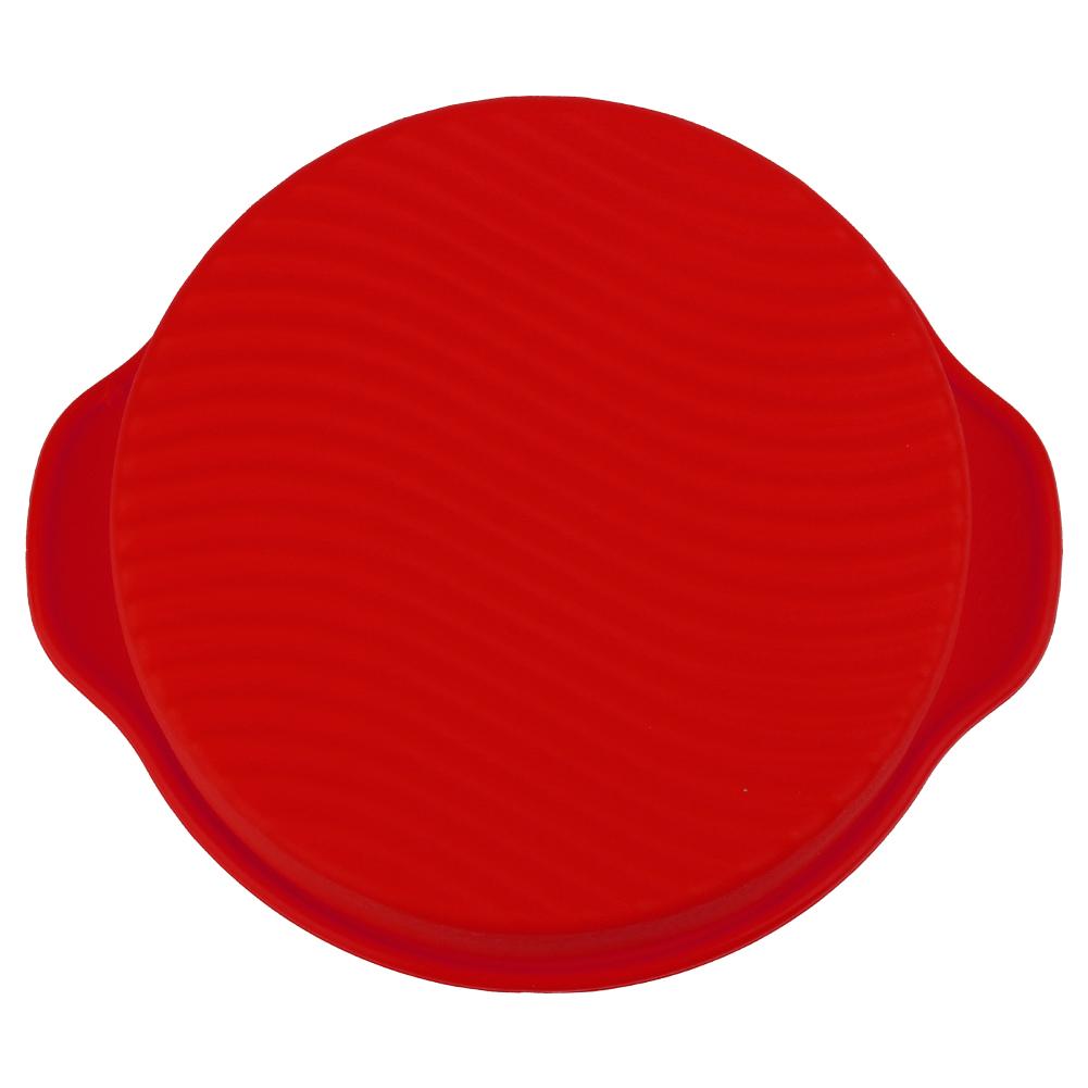 11.42inch Round Shape 3D Silicone Baking Cake Mold DIY Baking Cake Pan Tray(Red)