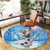 Olaf the Snowman Winter Wonderland StickerRound Non-Slip Chair Mat Chair Carpet for Office Rugs for Office Decor Gift For Valentine's Day Mother's Day