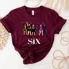 Sechs Musikalische T-Shirts Broadway Sechs Musical Druck Kurzarmshirt Musikalische Shirts Damen Lustiges T-Shirt Fans Geschenk Unisex Freizeit Oberteile