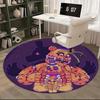 Freddy Fazbear,Five Nights at Freddy's Stuhlmatte Runder Teppich Büroteppich, Maschinenwaschbar, Rutschfest, Geeignet für Wohnzimmer, Schlafzimmer