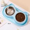 Anti-Leak Anti-Tip Double Pet Bowl: Slow Feeder Cat/Dog Dish & Water Dispenser