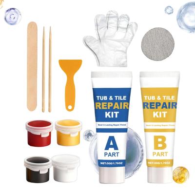 Waterproof Tile & Grout Repair Kit Permanently Seals Cracks Prevents Mold & Leaks For Bathtub, Shower, Bathroom & Kitchen Floors