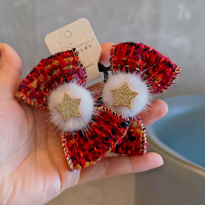 

2 шт. новые милые норковые волосы принцессы с бантом для девочек, детские эластичные ленты для волос, детские резинки для волос, аксессуары для волос, детские головные уборы бордовый