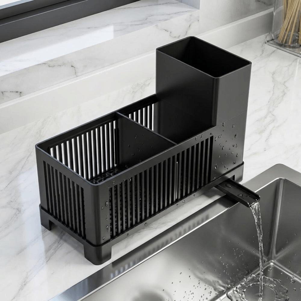 Drying Kitchen Sink Organizer Space Saving Drain Rack Holder Storage Basket Kitchen