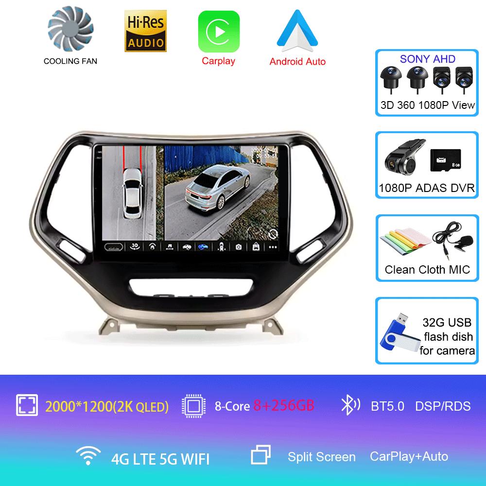 Android 14 For Jeep Cherokee 5 KL 2014 - 2018 Car Radio Multimedia Video Player Navigation No 2din 2 din DVD