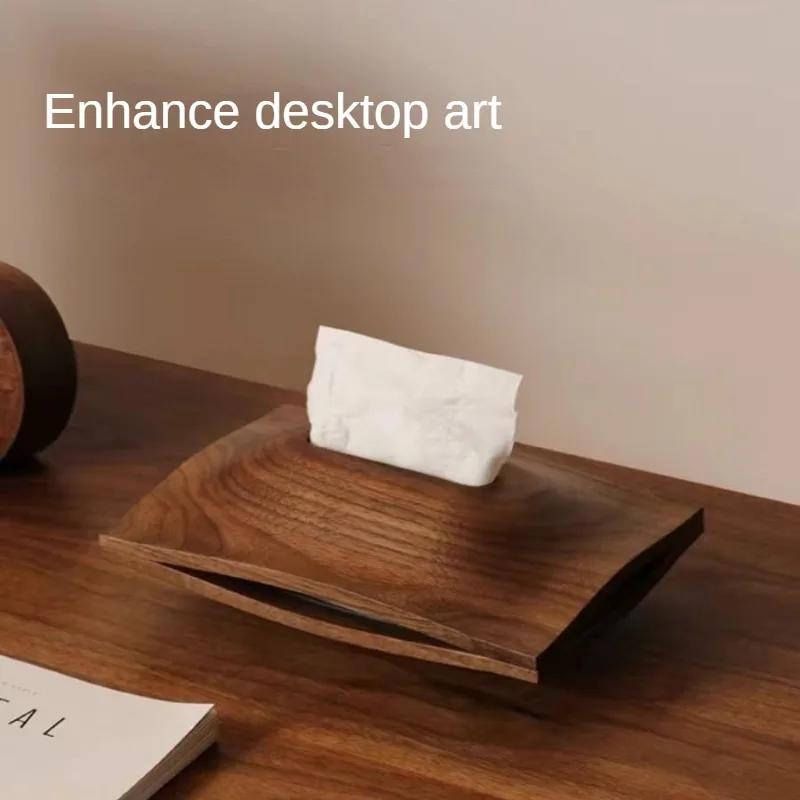 Wooden Storage Tissue Box Cute Rectangular Organizers Office Multifunctional Napkin Box Aesthetic Napkin Holder Decoration Dressing Room Boxes Kitchen