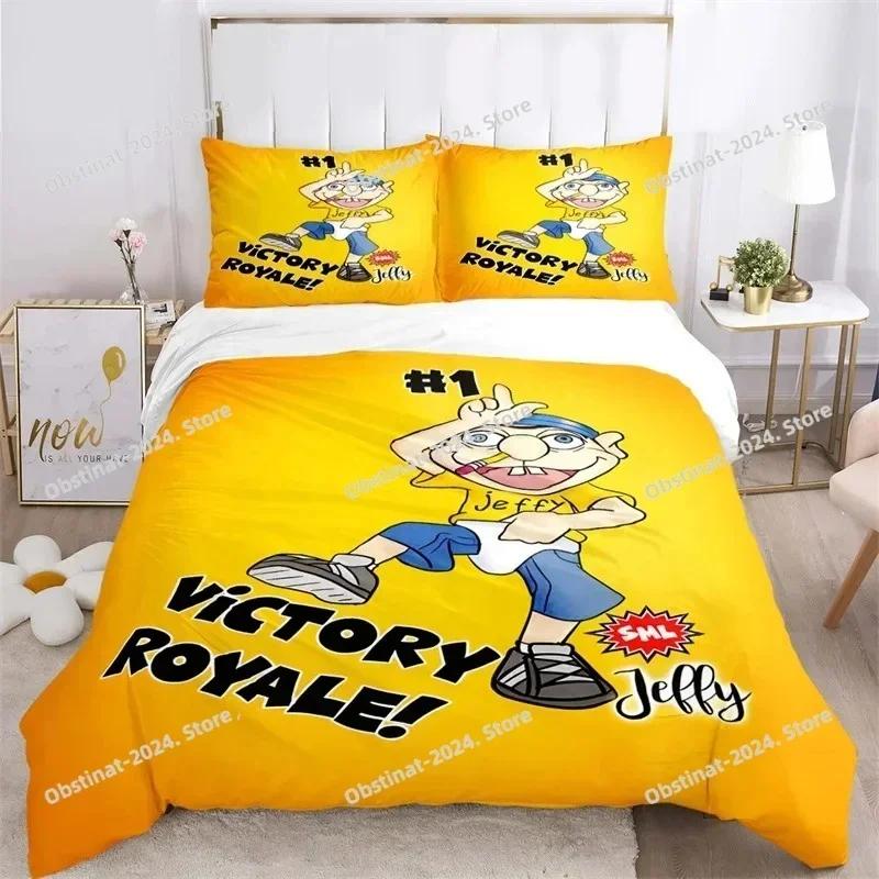 3D Print Cartoon SML Jeffy Bedding SetDuvet Cover Comforter Bed Set Quilt Cover PillowcaseKing Queen Twin Size Boys Girl Adult