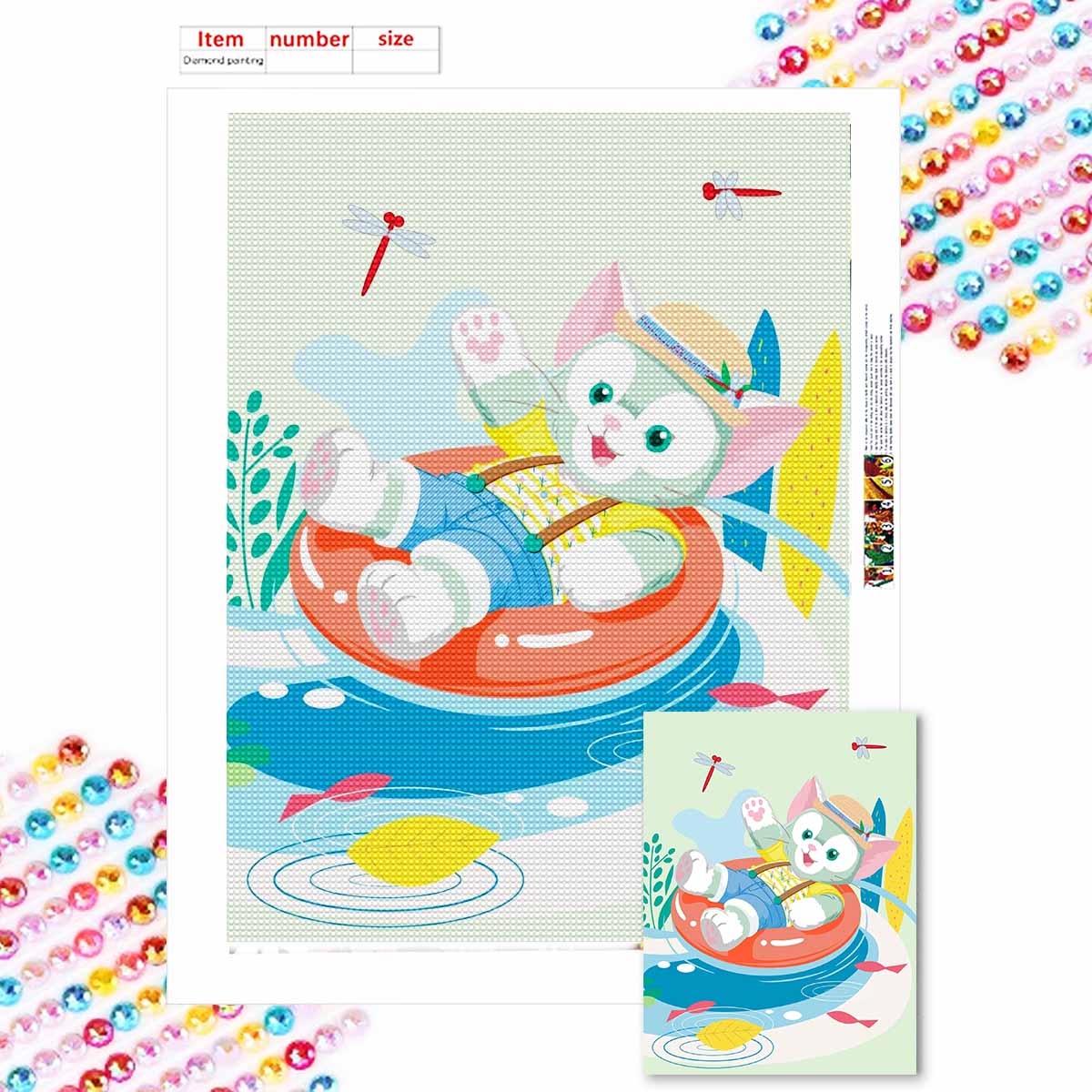 

Алмазная живопись своими руками Маленький медвежонок, спящий в лодке Набор для вышивания крестом Мозаичное искусство Алмазная живопись Полная выкладка Алмаз Домашнее украшение Round 20x30cm