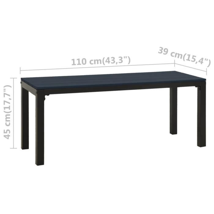 VidaXL Banc de jardin 110 cm Acier et WPC Noir