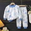 Kids Pajamas Set Winter Boys Girls Fleece Thickened Flannel Warm Baby Loungewear Children Sleepwear