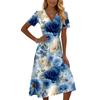 Summer Dresses for Women 2026 V Neck Short Sleeve Midi Dresses for Women Casual Dresses for Women Graduation Dress