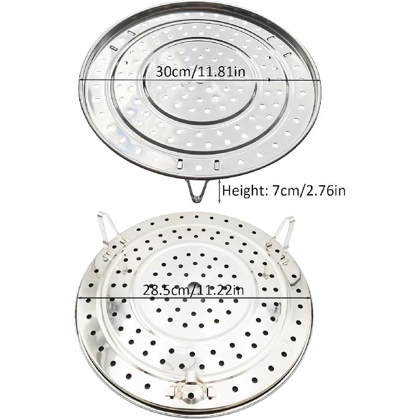 Steamer Rack, 11.81" / 30cm 304 Stainless Steel Removable Legs Multifunction Steaming Stand Holder Rack for Steamer Pot Pans