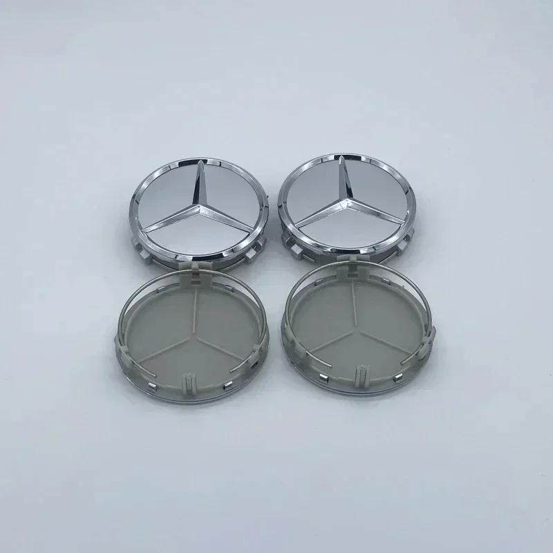 

Car Sticker 2025 Hot For Benz 4Pcs/set 75MM/60MM Car Wheel Center Hub Cap Covers For Mercedes Benz Black Badge Rim Cover Auto S