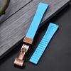 New Fluoro Rubber Watch Band CTS FKM Strap 16 18 19 20 21 22mm Cut to Size Fast Release Adjustable Universal Rose Gold Buckle