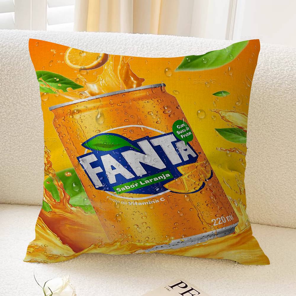 Funny F-Fanta Logo Pillow Covers Cartoon Sofa Decorative Home Double-sided Printing Short Plush Cute Cushion Cover