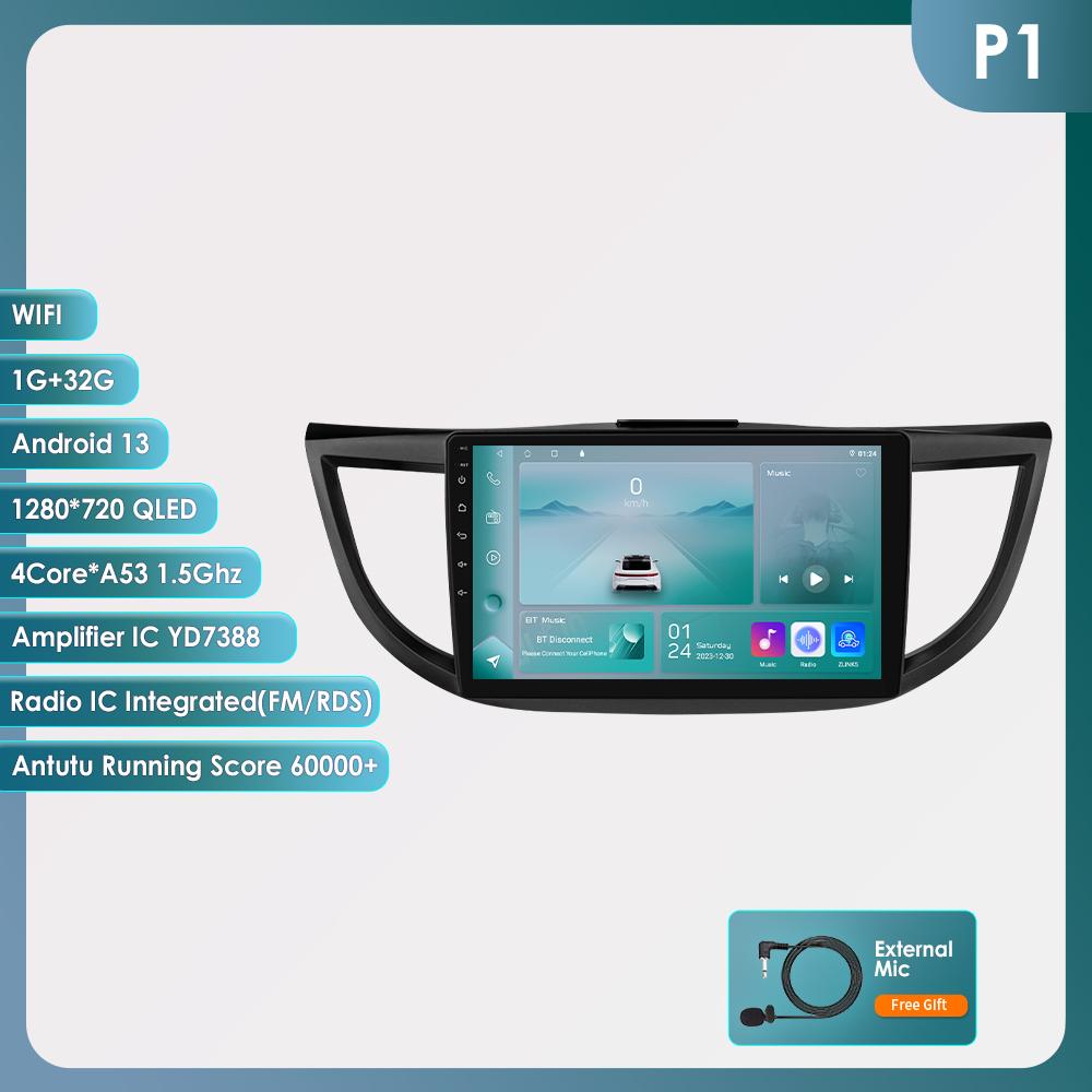 

Hizpo 2DIN Android Car Radio Stereo for Honda CRV 2012 2013 2015 -2018 CR-V Car Multimedia Video Audio Autoradio Intelligent GPS Player Receiver RDS P1 4Core 1G 32G