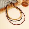 Ethnic Style Multi-Layer Stacked Wooden Bead Beaded Necklace, Exaggerated Waterfall-Shaped Long Multi-Layer Sweater Chain