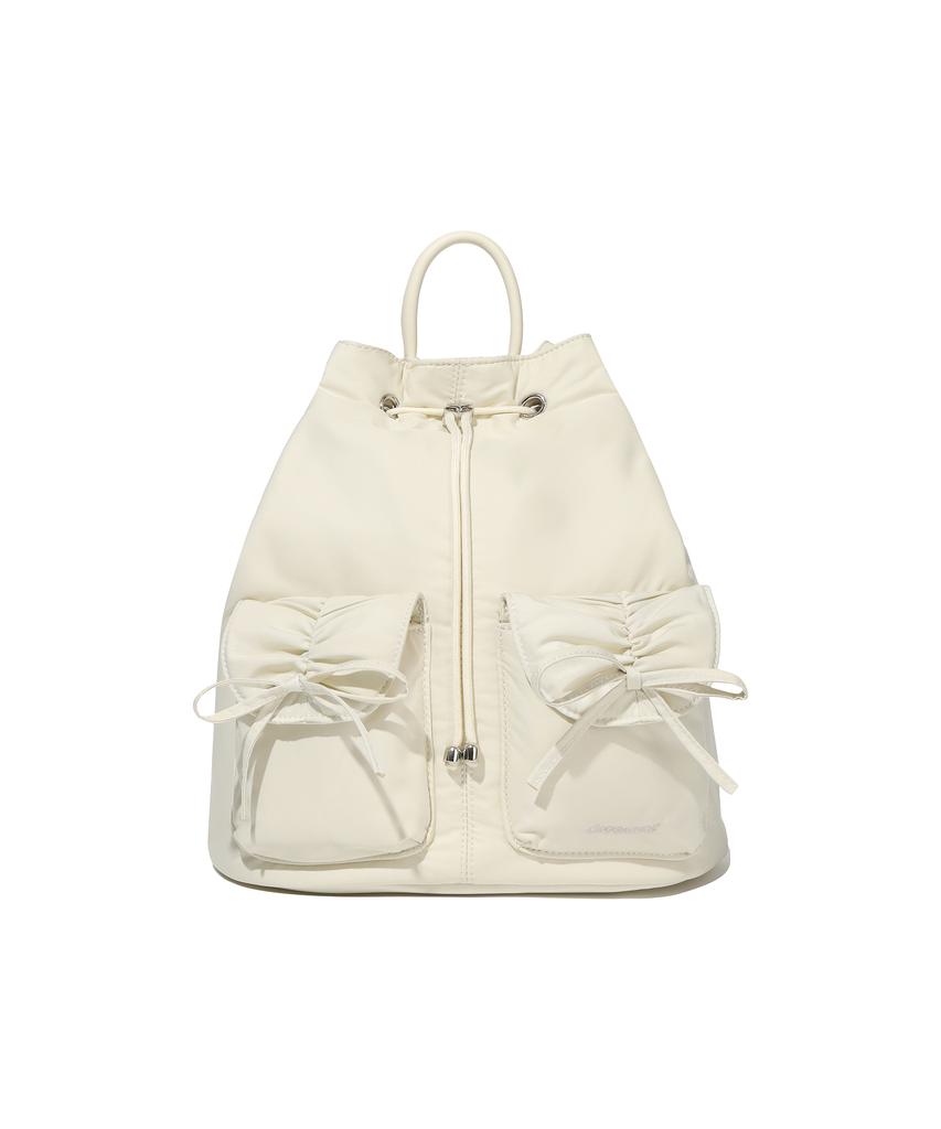 Covernat Woman Clover Heart Nylon Ribbon Backpack Butter