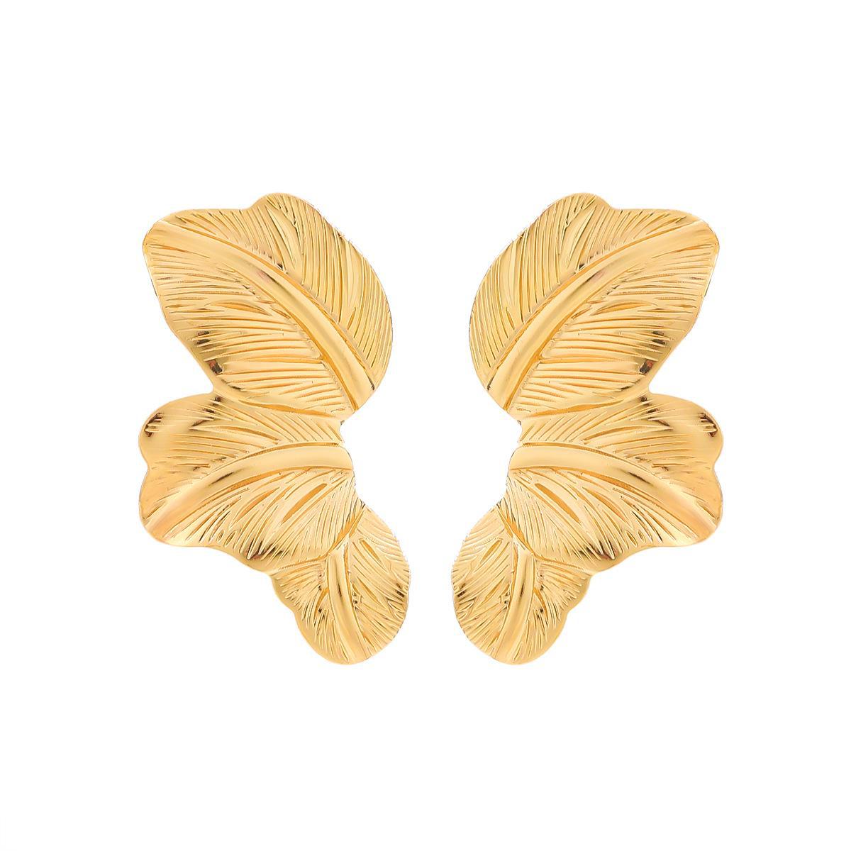 

Серьги из листового металла в стиле ретро в европейском и американском стиле: Преувеличенный, нерегулярный, холодный стиль дизайна для женщин золотой