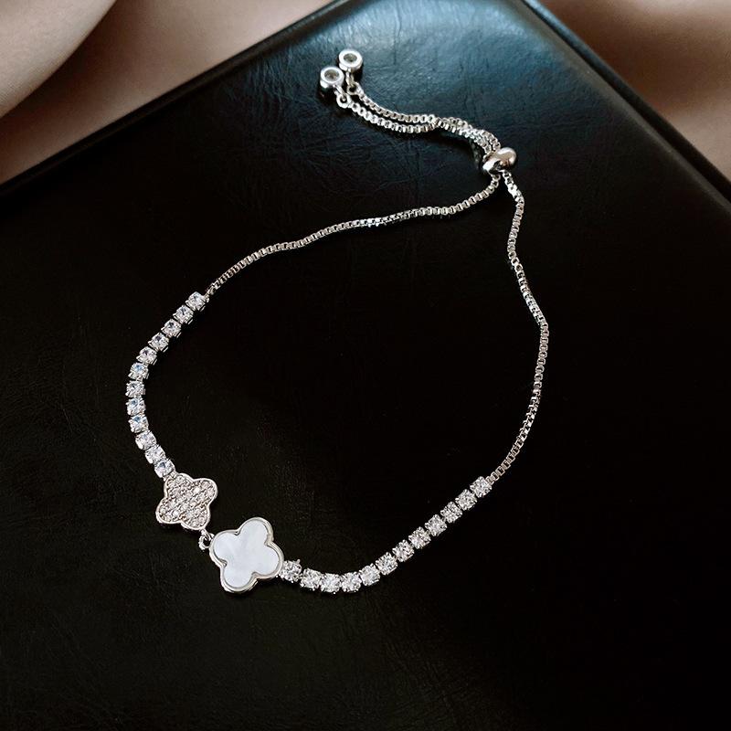 Zircon Flower Simple Niche Bracelet Light Luxury High Sense Fashion Versatile Bracelet Temperament Personalized Jewelry Women